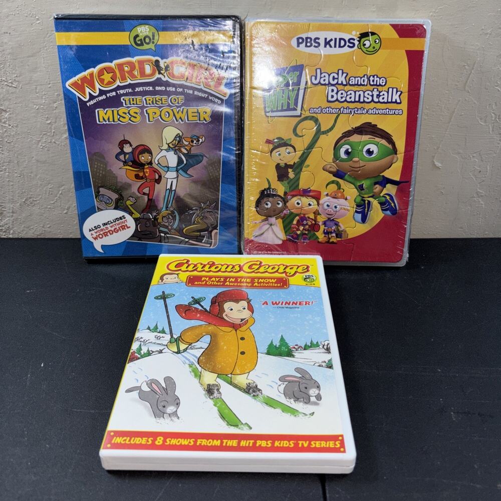 PBS Kids Favorites DVD Lot of 3 Word Girl, Super Why & Curious George